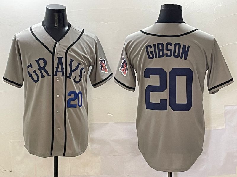 Men Detroit Tigers #20 Gibson Grey Joint Name Game Nike 2025 MLB Jersey style 6